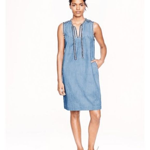 J. Crew Blue Chambray‎ Denim Dress - Picture 5 of 5